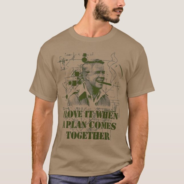 Jag älskar det när en plan faller på plats t shirt (Framsida)
