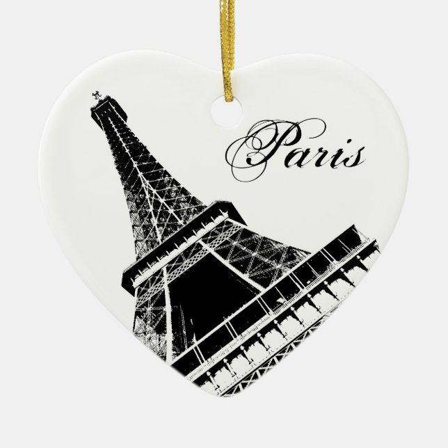 Jag älskar det Paris Eiffel torn Julgransprydnad Keramik (Framsidan)