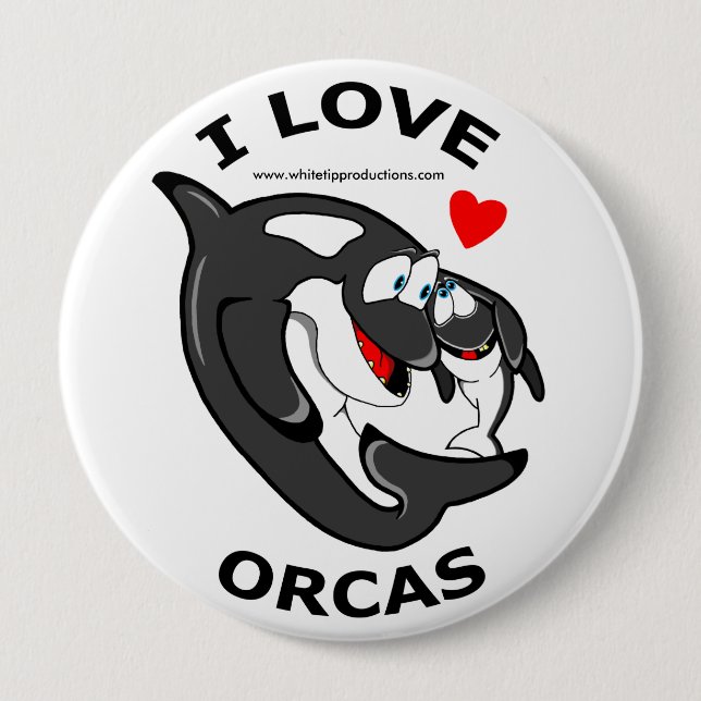 Jag älskar det roliga emblem för Orcas Knapp (Framsida)