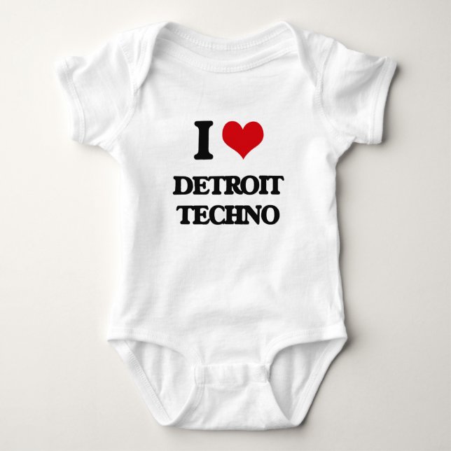 Jag älskar DETROIT TECHNO T Shirt (Framsida)
