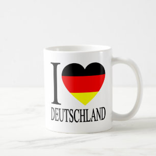 Jag älskar Deutschland tyskland tysk flaggahjärt Kaffemugg