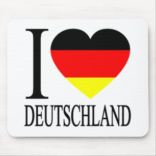 Jag älskar Deutschland tyskland tysk flaggahjärt Musmatta