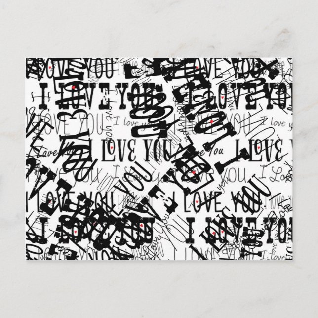 JAG ÄLSKAR DIG Alla hjärtans dag Bröllop Spara dat Meddelande Vykort (Framsida)