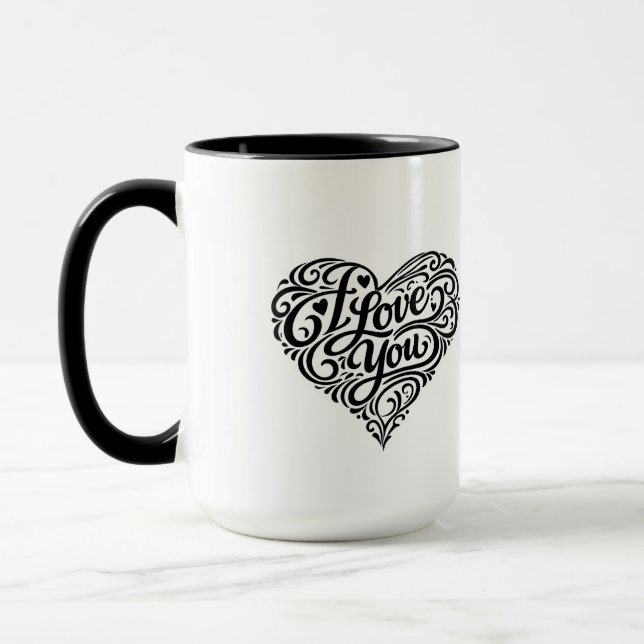 Jag älskar dig Alla hjärtans dag Kaffe kopp Hjärt  (Vänster)
