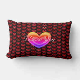 Jag älskar dig Alla hjärtans dag med hjärtan Lumbarkudde