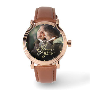 Jag älskar dig Alla hjärtans dags modern foto-kall Armbandsur