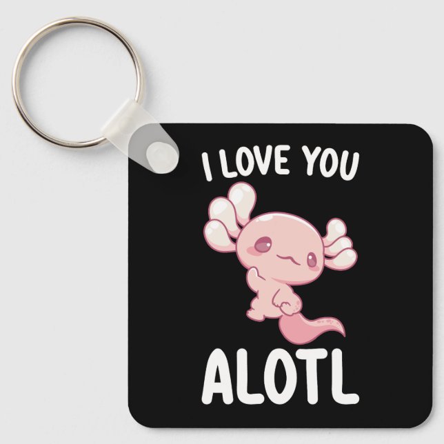 Jag älskar dig Alotl Axolotl Alla hjärtans dag Nyckelring (Framsida)