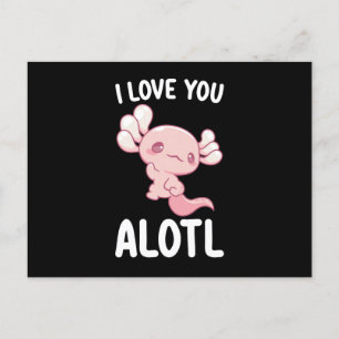 Jag älskar dig Alotl Axolotl Alla hjärtans dag Vykort