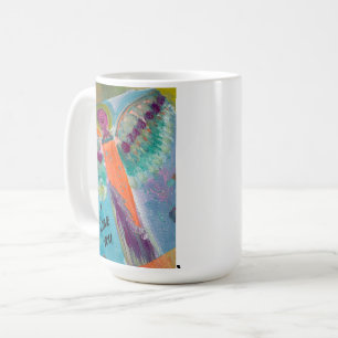 JAG ÄLSKAR DIG ängel med originalkonst Kaffemugg