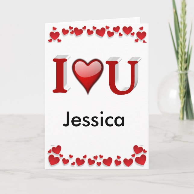 Jag älskar dig Anpassat Alla hjärtans dag  Kort (Framsida)