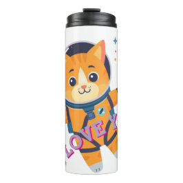 "Jag älskar dig" Astronaut Kat Termisk Tumbler