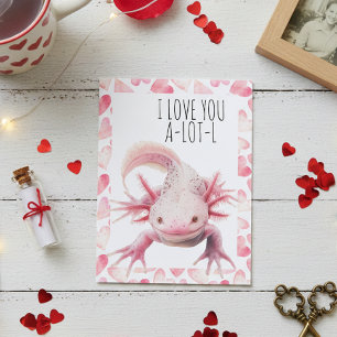 Jag älskar dig Axolotl Vykort