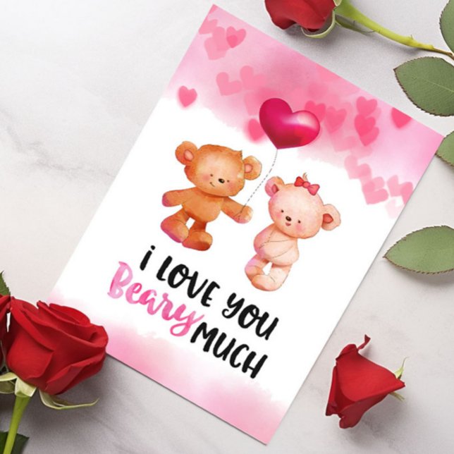 Jag älskar dig Beary mycket valentin Kort (Skapare uppladdad)