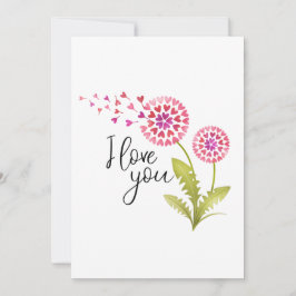 Jag älskar dig, blommig Alla hjärtans dag Julkort