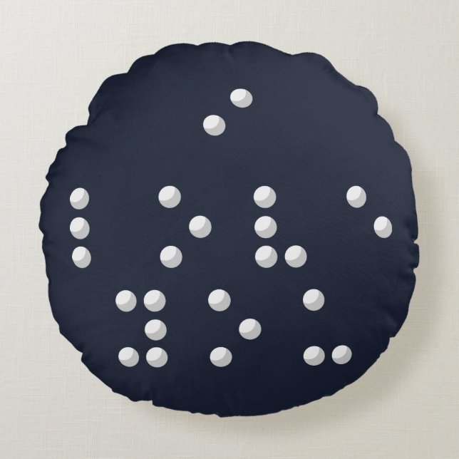 Jag älskar dig (Braille) Rund Kudde (Framsidan)