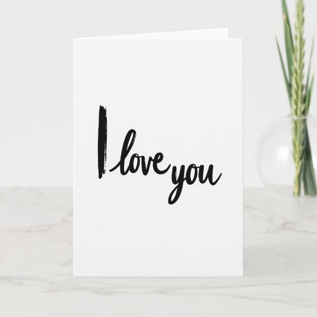 Jag älskar dig Brush Script-kort Kort (Framsida)