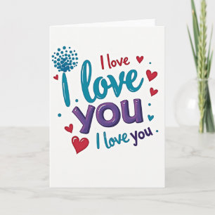Jag älskar dig Bubble Hearts-kort Kort