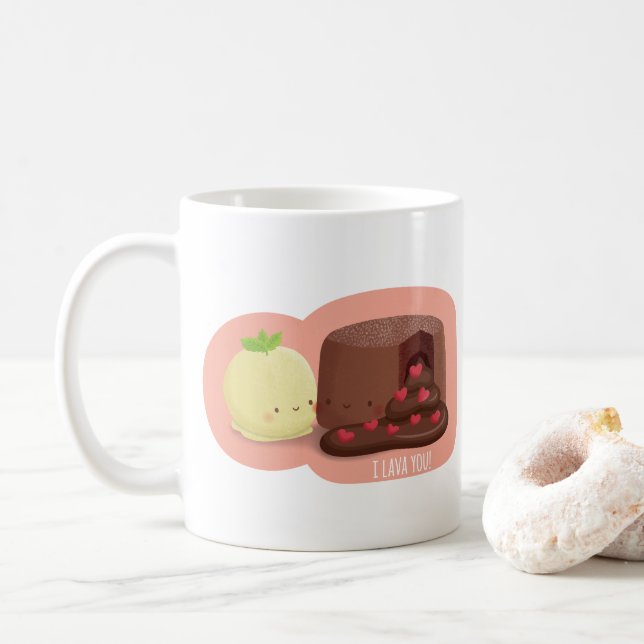 Jag Älskar Dig Choklad Smält Kaka Pun Mugg (Med munk)