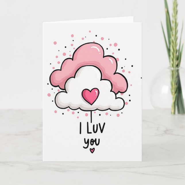 Jag älskar dig Cloud Art-kort Kort (Framsida)