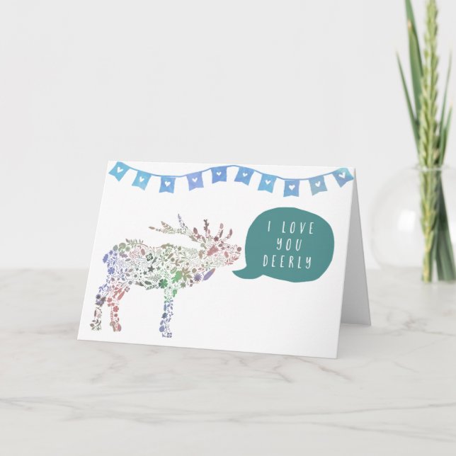 Jag älskar dig Deerly Helgkort (Framsida)