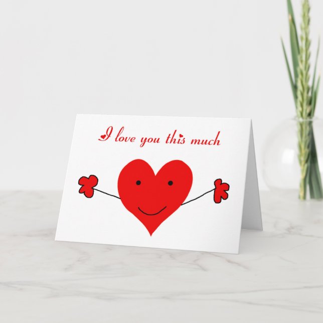 Jag älskar dig denna mycket lyckliga valentin dag helgkort (Framsida)