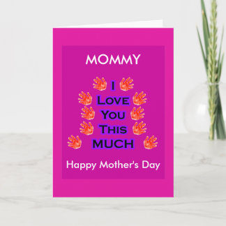 Jag älskar dig denna MYCKET mors daggåva PurpleBk2 Kort