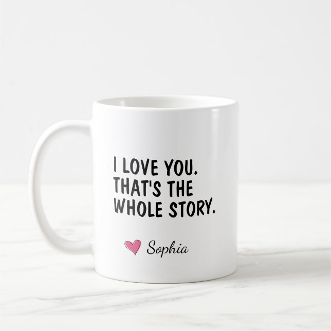 Jag älskar dig det är hela historien Personlig Kaffemugg (Vänster)