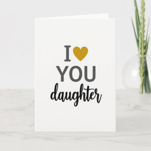 Jag älskar dig dotter minimalistisk kort