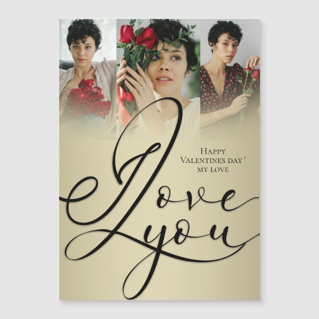 Jag älskar dig elegant guld Alla hjärtans dag foto (Framsida)