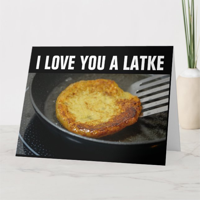 JAG ÄLSKAR DIG EN LATKE Hanukkah-kort Kort (Framsida)