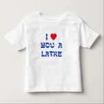 Jag älskar dig en Latke T-shirt<br><div class="desc">Underbar Chanukah gåva som berättar någon,  hur mycket du älskar dem med en lek på ord med Latke!</div>