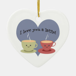 Jag älskar dig en latte! julgransprydnad keramik