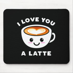 Jag älskar dig en latte rolig söt kaffe hjärta Val Musmatta