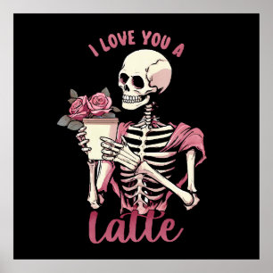 Jag älskar dig en valentinsdagsskelett poster