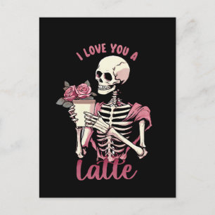 Jag älskar dig en valentinsdagsskelett vykort