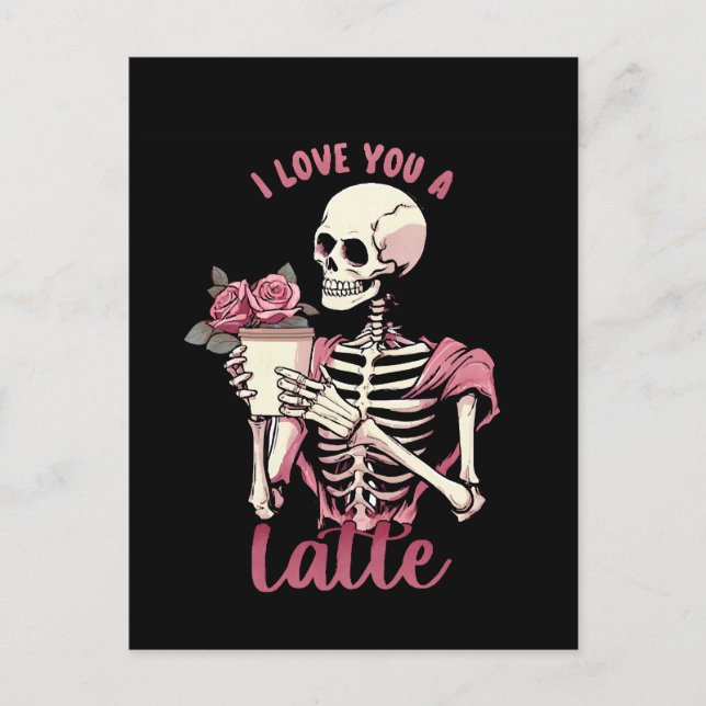 Jag älskar dig en valentinsdagsskelett vykort (Framsida)
