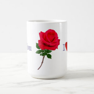 Jag älskar dig Enkel röd ros Kaffemugg