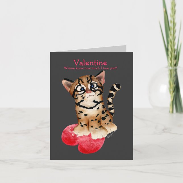 Jag älskar dig ett mörkt valentinkort för Ocelot Helgkort (Framsida)
