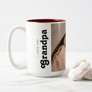Jag älskar dig farfar Foto från bebis Två-Tonad Mugg