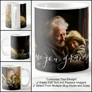 Jag älskar dig farfar Vacker fotomaltext Kaffemugg