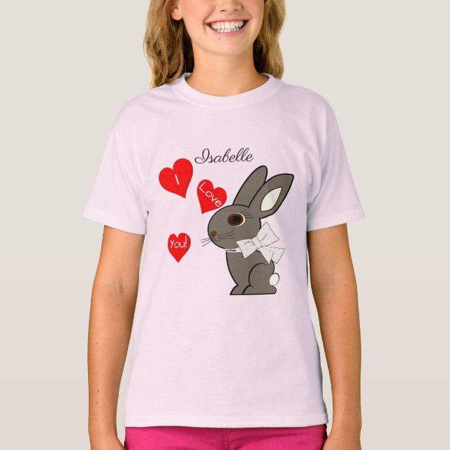 "Jag älskar dig!" Flickor T-shirts (Framsida)