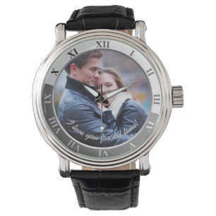 Jag älskar dig för all tid! Anpassad foto & Meddel Armbandsur