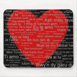 Jag älskar dig från värld runt - mousepad musmatta