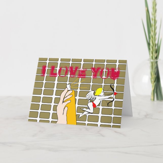 JAG ÄLSKAR DIG grafittivalentin kort (Framsida)