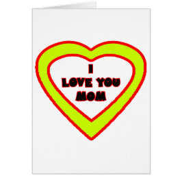 Jag älskar dig gul hjärta för MAMMAN den Hälsningskort