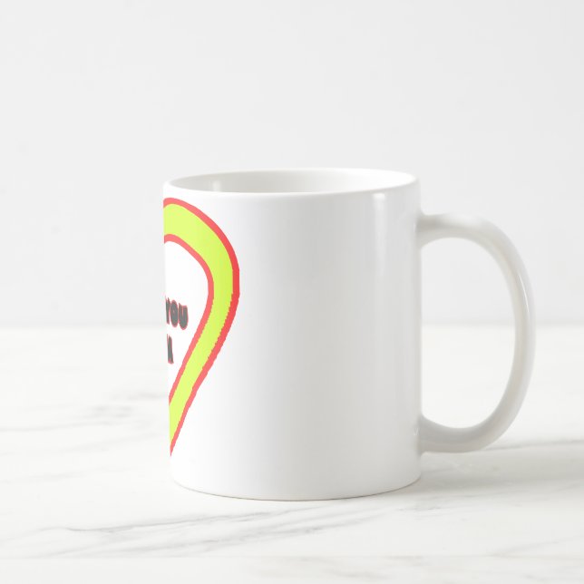 Jag älskar dig gul hjärta för MAMMAN den Kaffemugg (Höger)