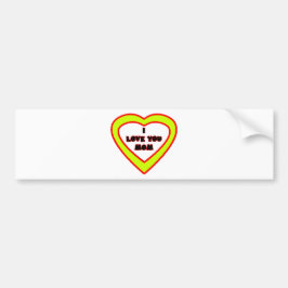 Jag älskar dig gul hjärta för MAMMAN den MUSEUMZaz Bildekal