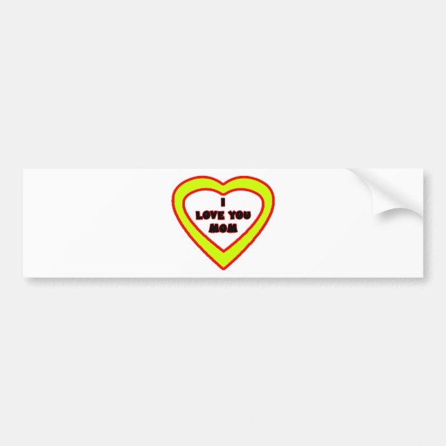 Jag älskar dig gul hjärta för MAMMAN den MUSEUMZaz Bildekal (Framsidan)