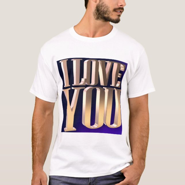 Jag älskar dig gul text typografi design. t shirt (Framsida)
