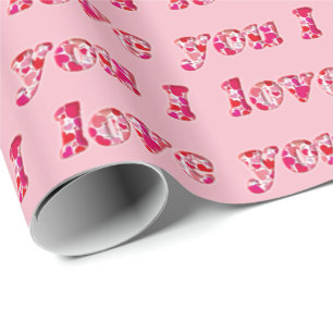 Jag älskar dig gullig romantisk rosa presentpapper